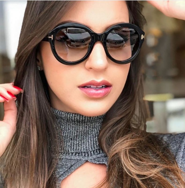 Vintage Round Colored Fade Lens Oversized Sunglasses