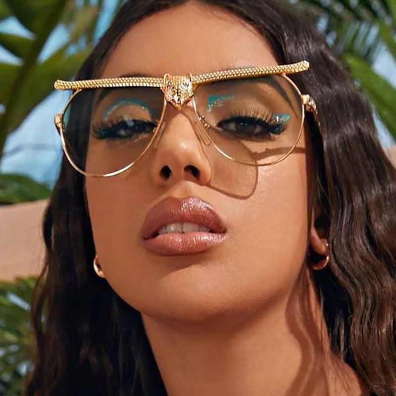 Street Fashion Luxury Leopard Head Frame Sunglasses