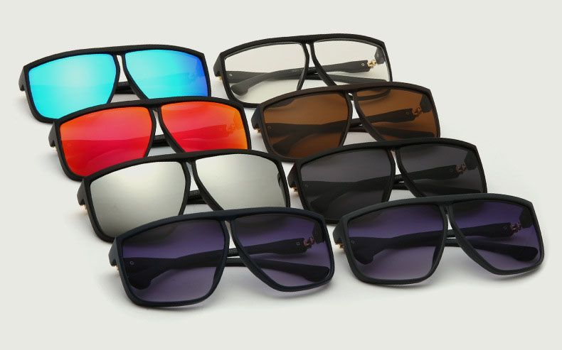 Flat Top Oversized Sunglasses Fashion Shield Goggles