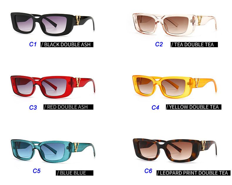 Retro cat eye sunglasses luxury gold tone V logo frame
