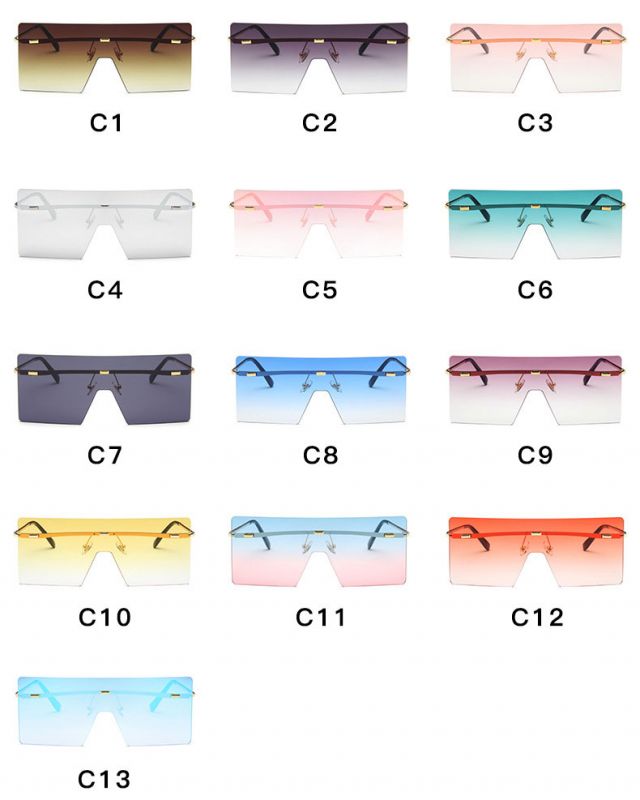 Sporty Flat Top Sunglasses Super Oversize Shield Shades