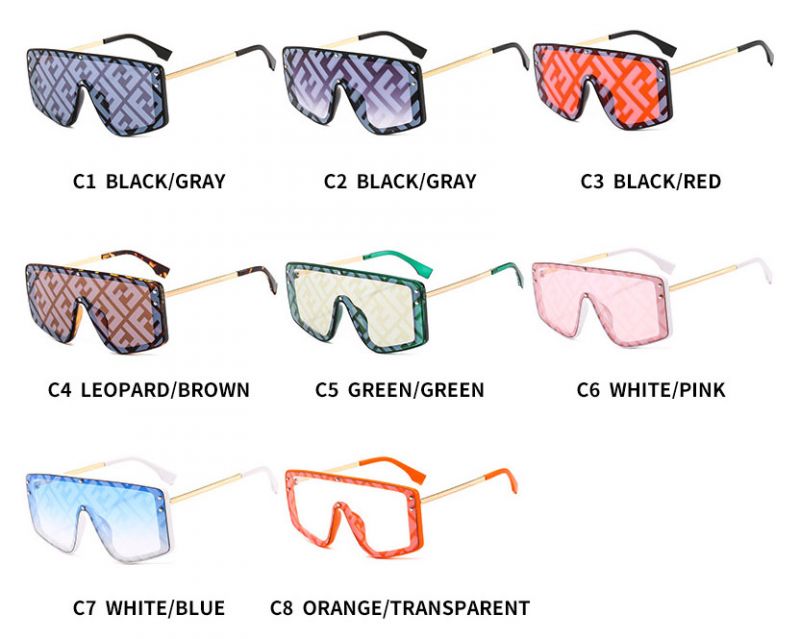  Unique Fashion Cool Square Double Color Sunglasses