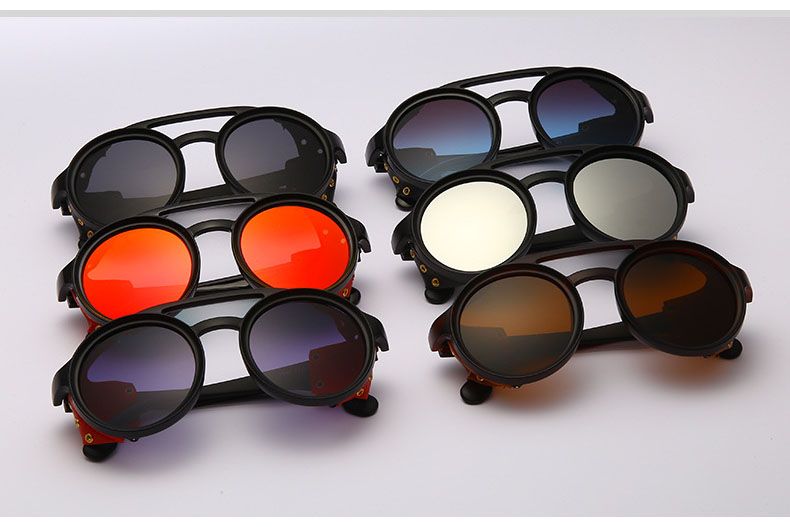 Steampunk Aviator Alloy Frame Side Caps Sunglasses