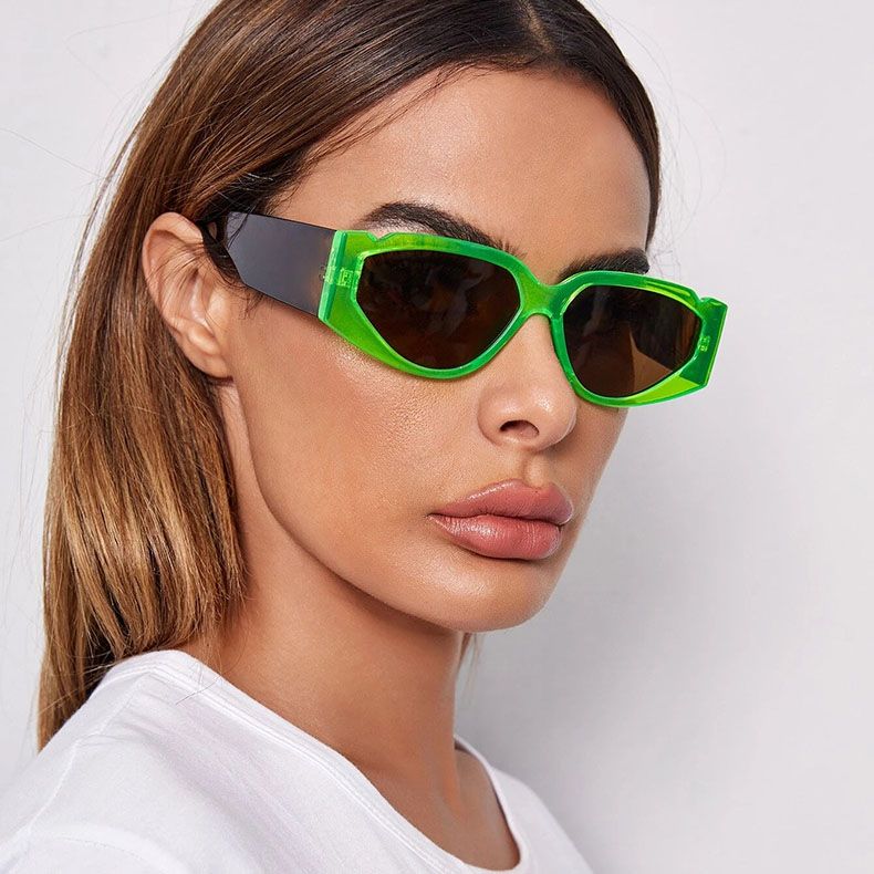 Celebrity retro acetate cat eye multicolored sunglasses