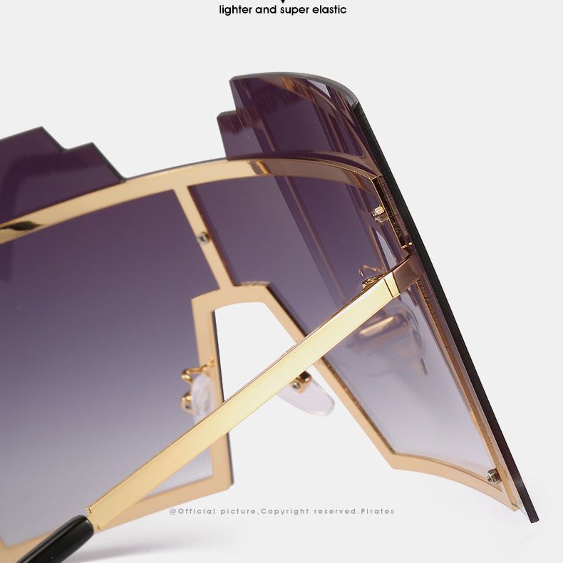 Fashion oversized rimless luxury diamante sunglasses