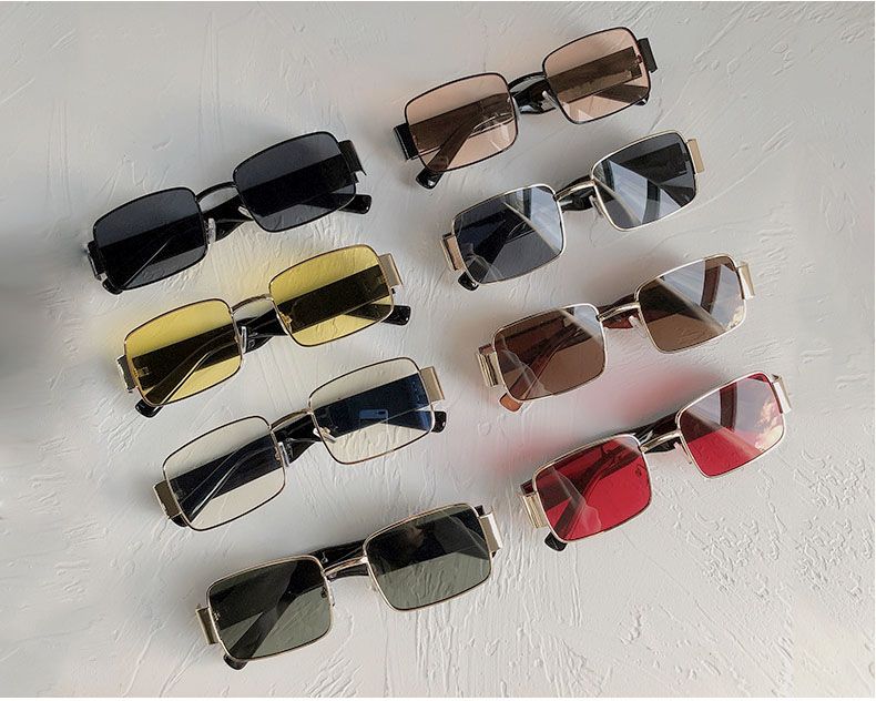 Big frame square shades flat lens vintage sunglasses 