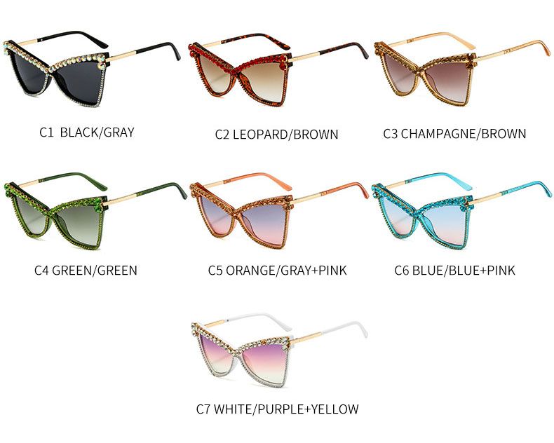 Luxury Rhinestones Frame BLING Cat Eye Sunglasses
