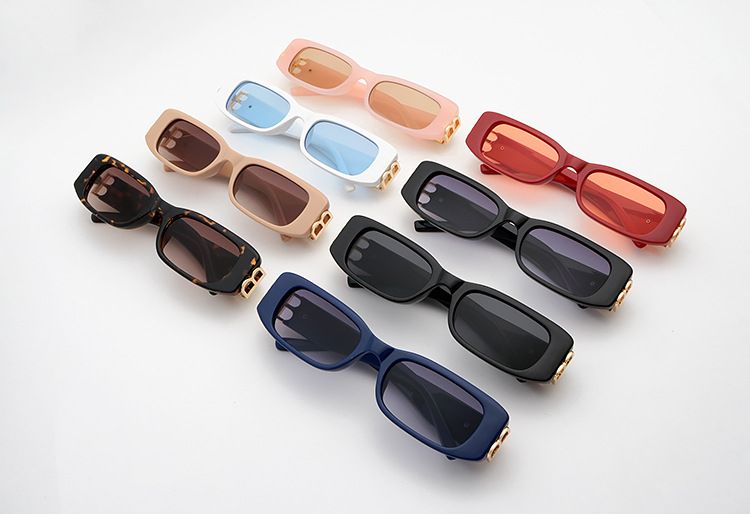 Golden frame luxury celebrity trendy square sunglasses
