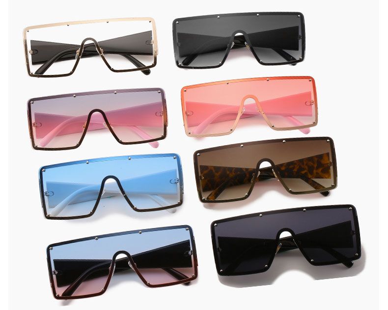 Oversized female gradient vintage square sunglasses