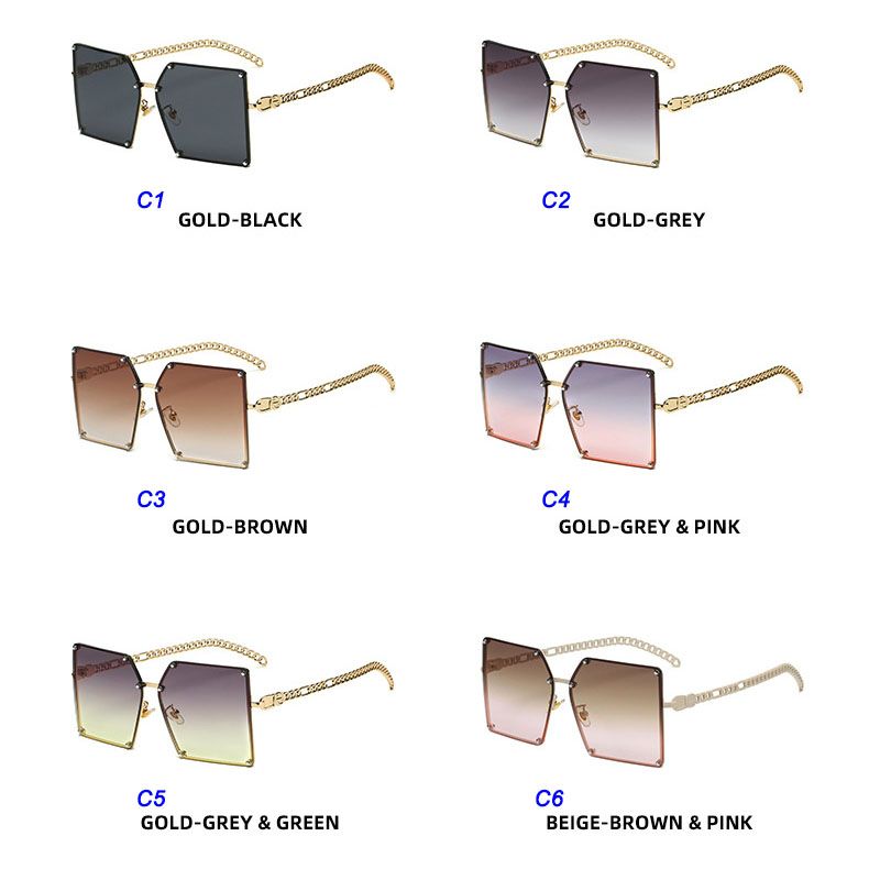 Fashion oversize gradient women square sunglasses