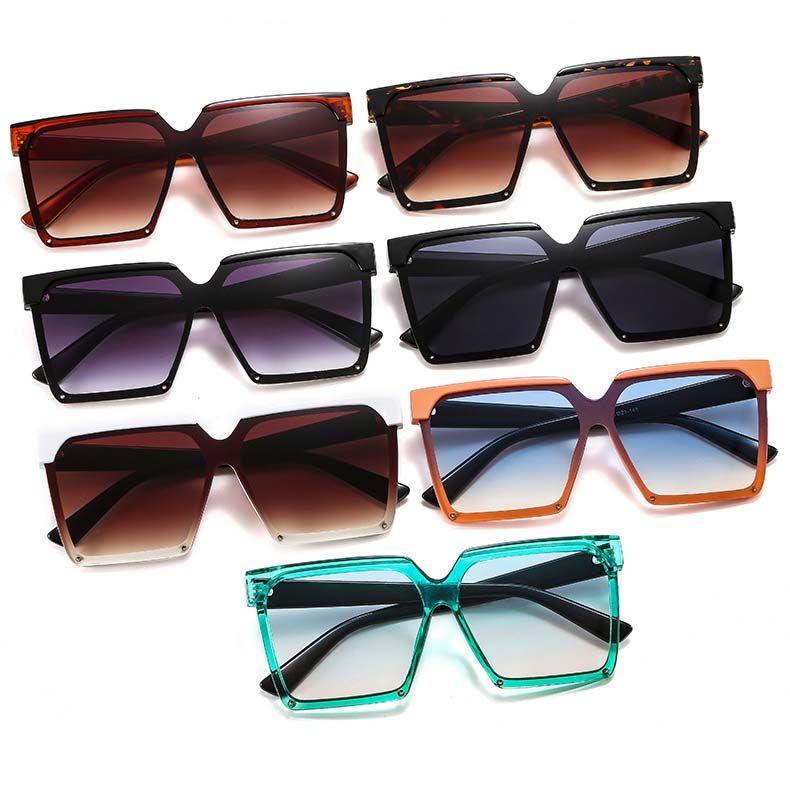 Square Retro Two Tone Frame Women Sunglasses