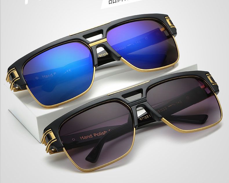 Retro oversized frame women square gradient sunglasses