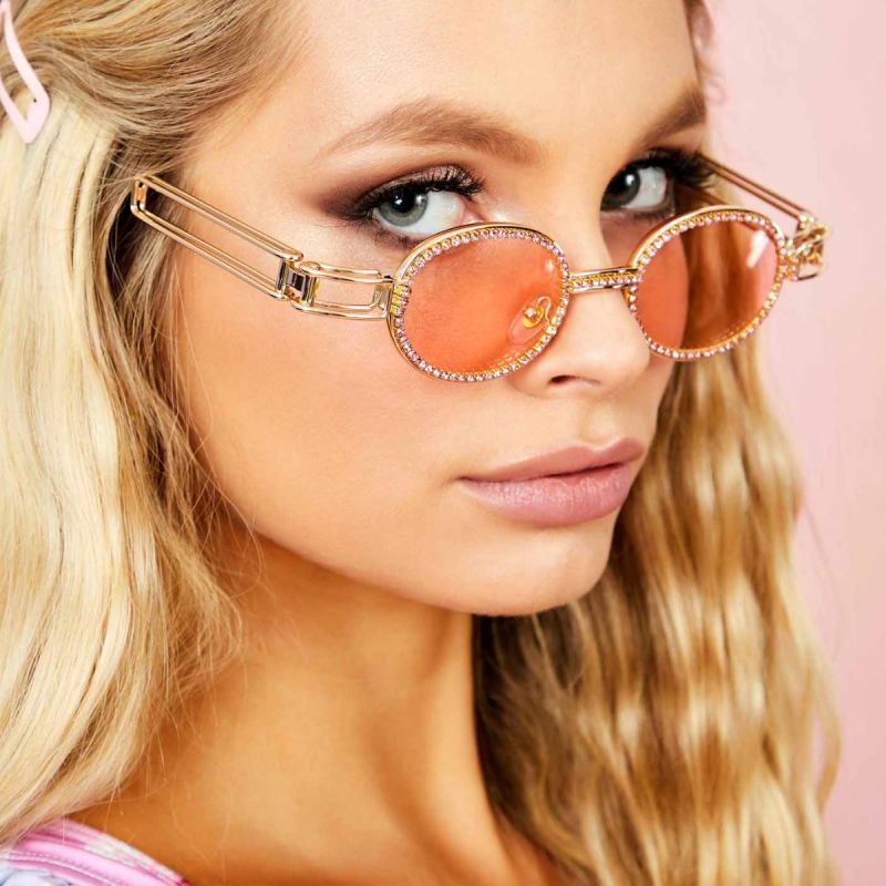 Luxury diamante steampunk bling rhinestone sunglasses