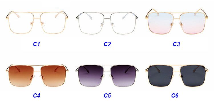 Simple Large Frame Sunglasses Women Quadrilateral Sun Glasses