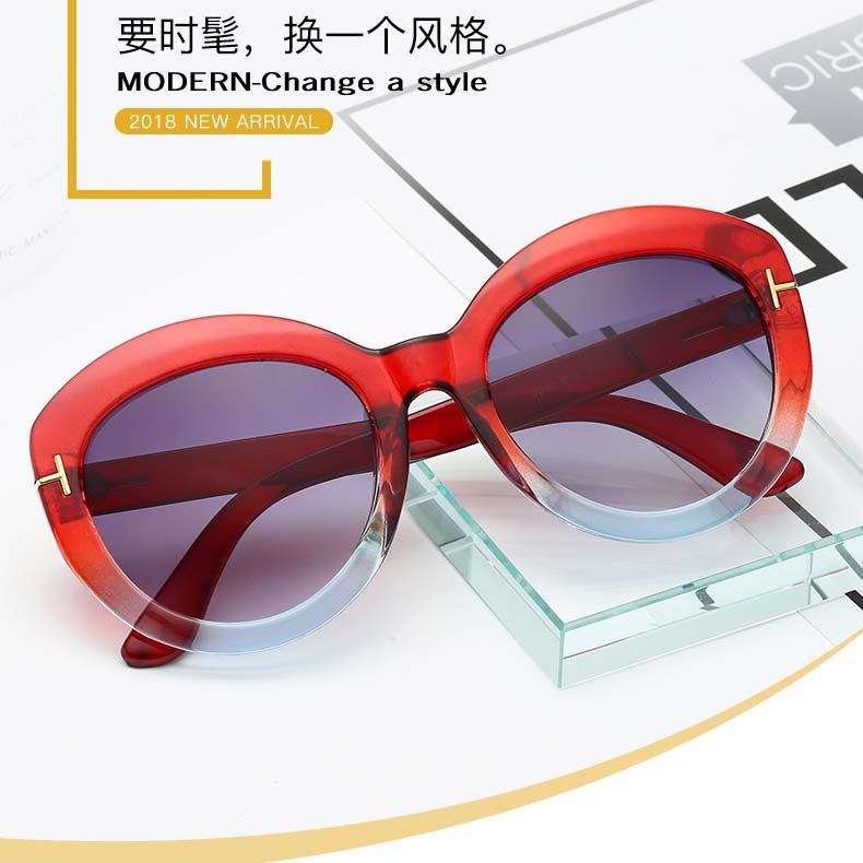 Vintage Round Colored Fade Lens Oversized Sunglasses