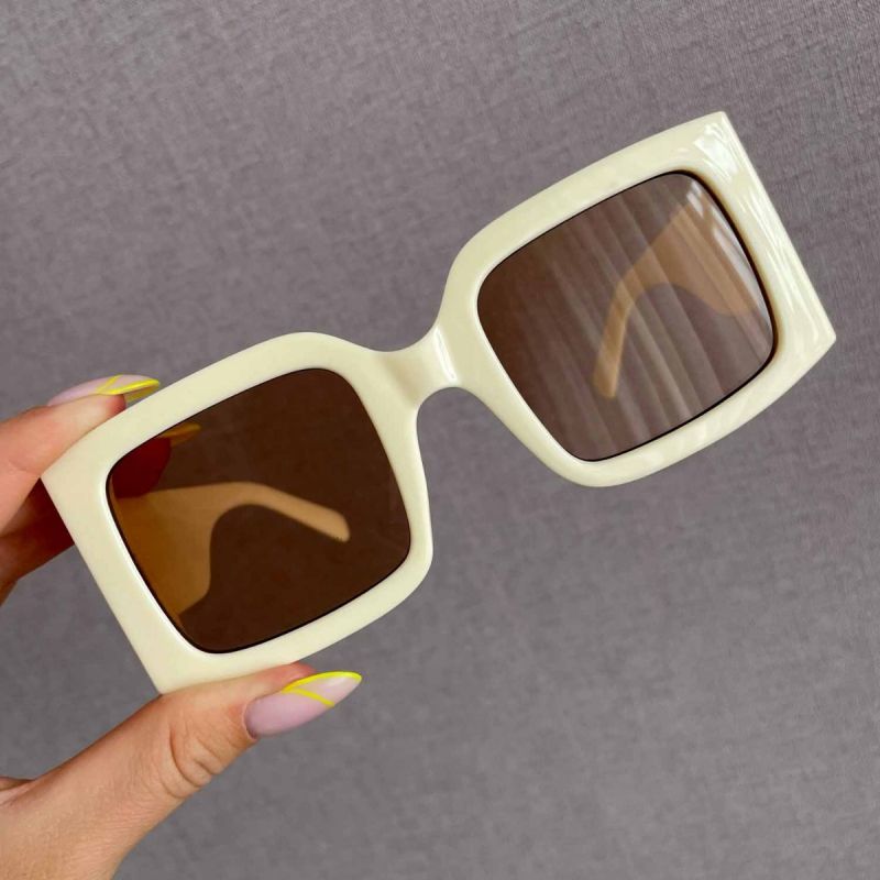 Chic oversized square frame gradient big sunglasses