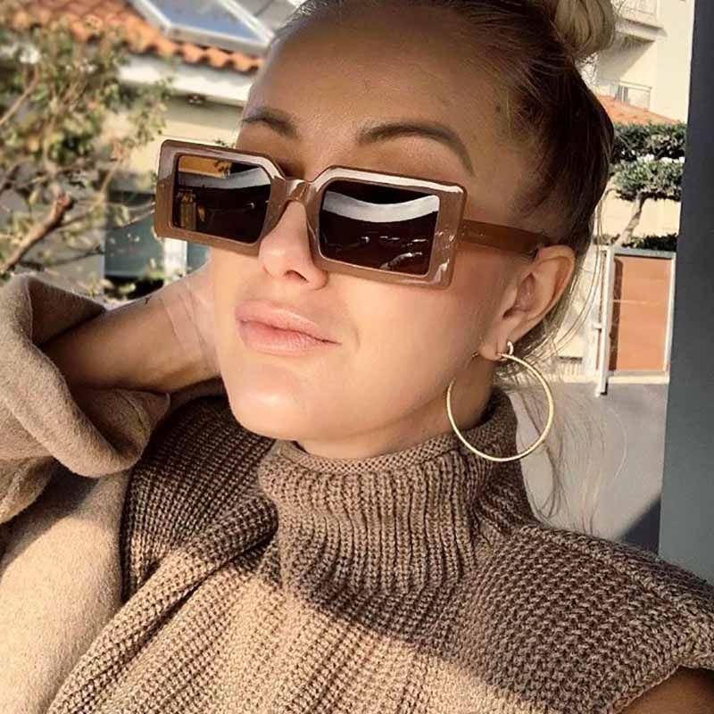 Women trend female lady small rectangle sunglasses