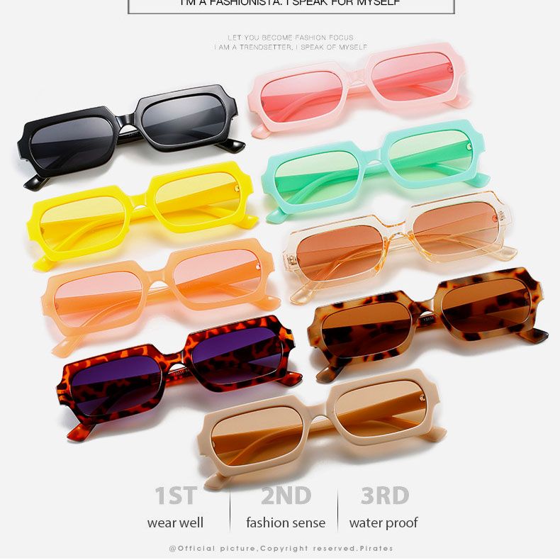 Retro Style Cute Silhouette Rectangular Sunglasses