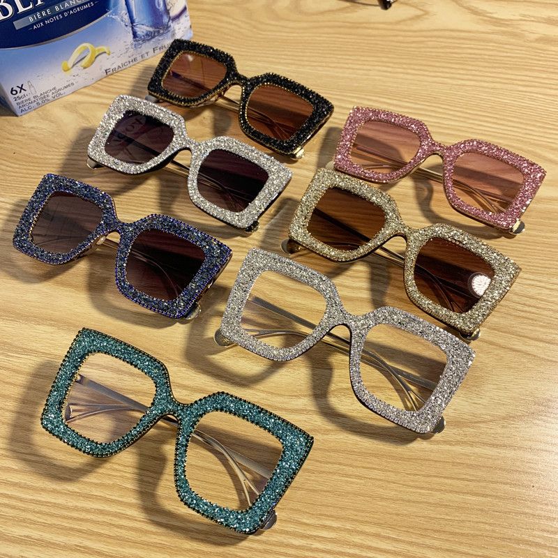 Premium GLITTERY sunglasses BLING square shades