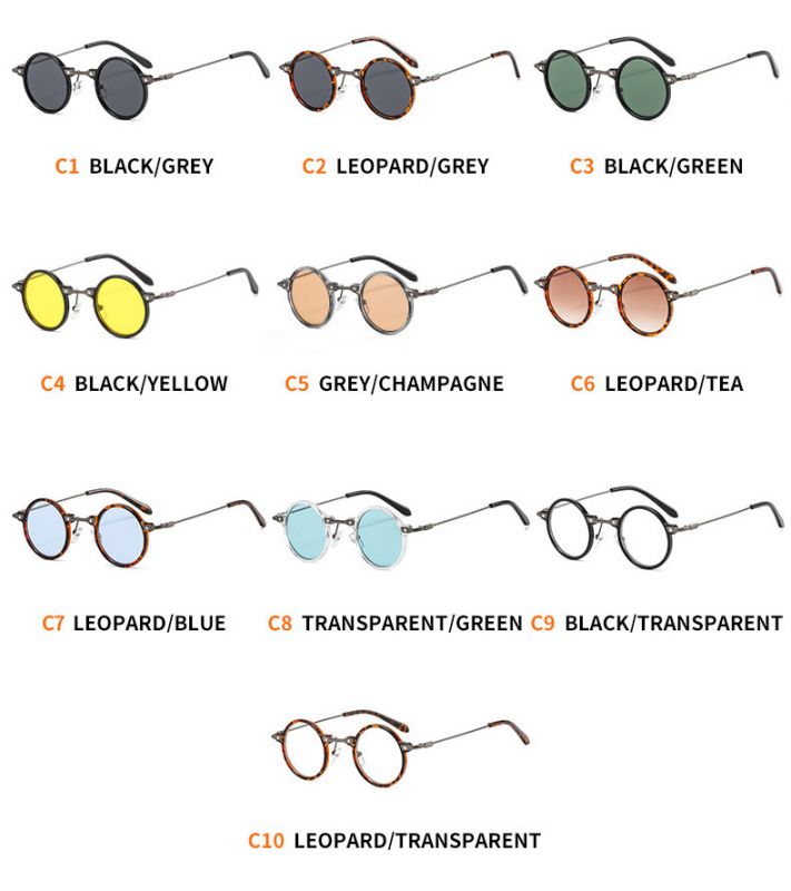 Female rimless ripple lenses fashion round sunglasses