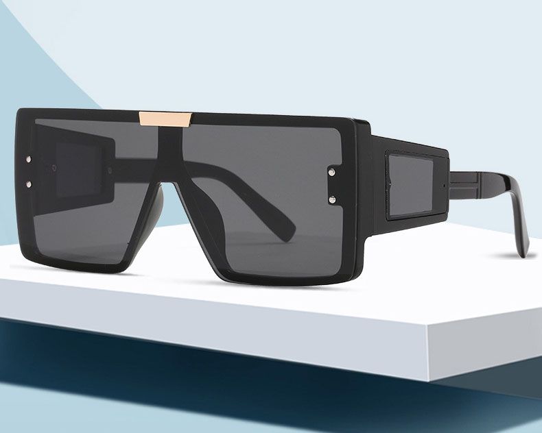 Oversize Square Frame Sunglasses Mono Lens Big Shades