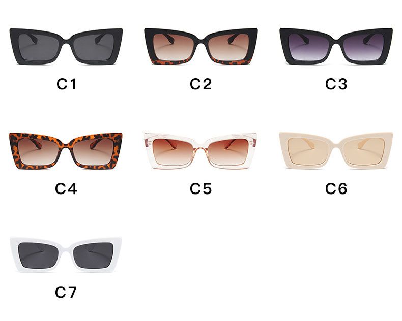Medium Size Classic Rectangular Retro Sunglasses 
