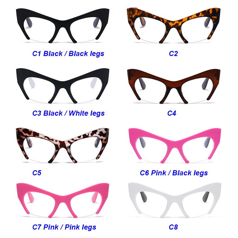 Cute shades female cat eye half frame glasses