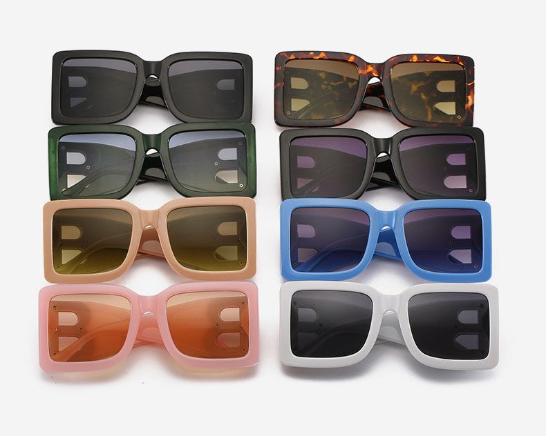 Oversized Rimless One Piece Lens Square Sunglasses