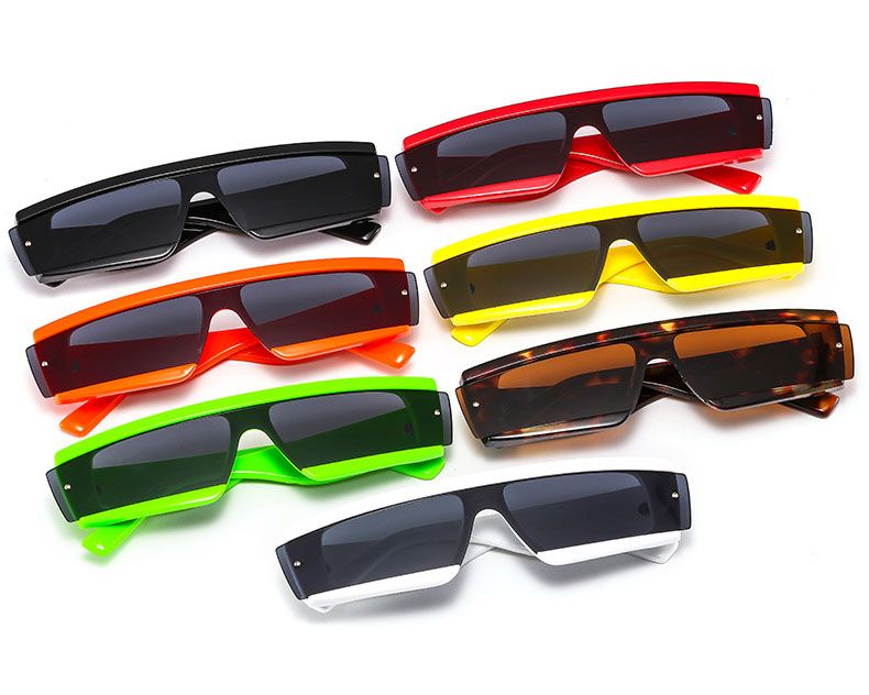 Gradient mono lens shades aviator rimless sunglasses