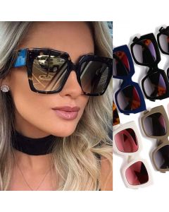 Luxury multicolored square oversized women sunglasses