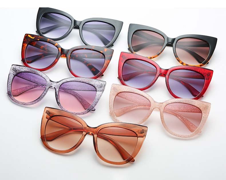 Cateye High Pointed Sunglasses Vintage Plastic Shades