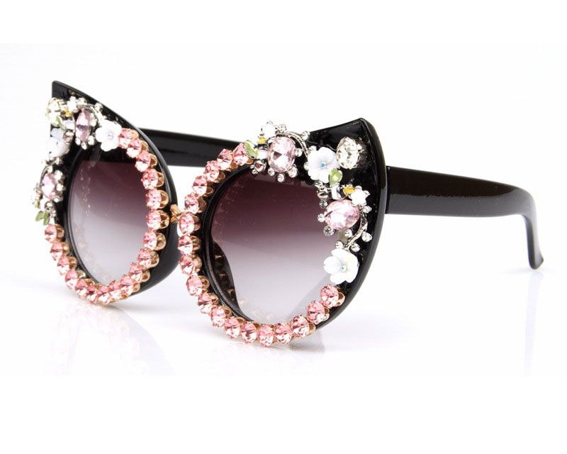 BLING Oversized Baroque Cat Eye Diamond Sunglasses