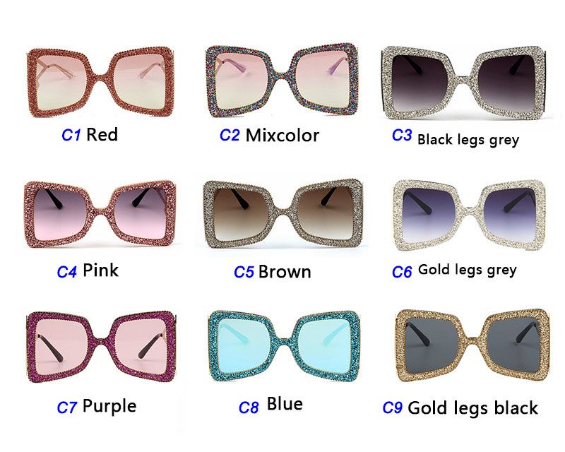 Luxury Crystals Diamante Rhinestones Bling Sunglasses