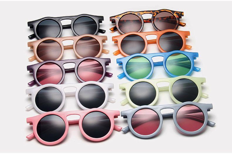 Vintage round sunglasses acetate single bridge frame 