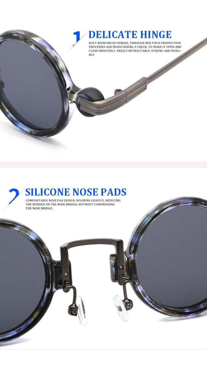 Retro Oval Small Punk Sunglasses Tiny Gothic Frame