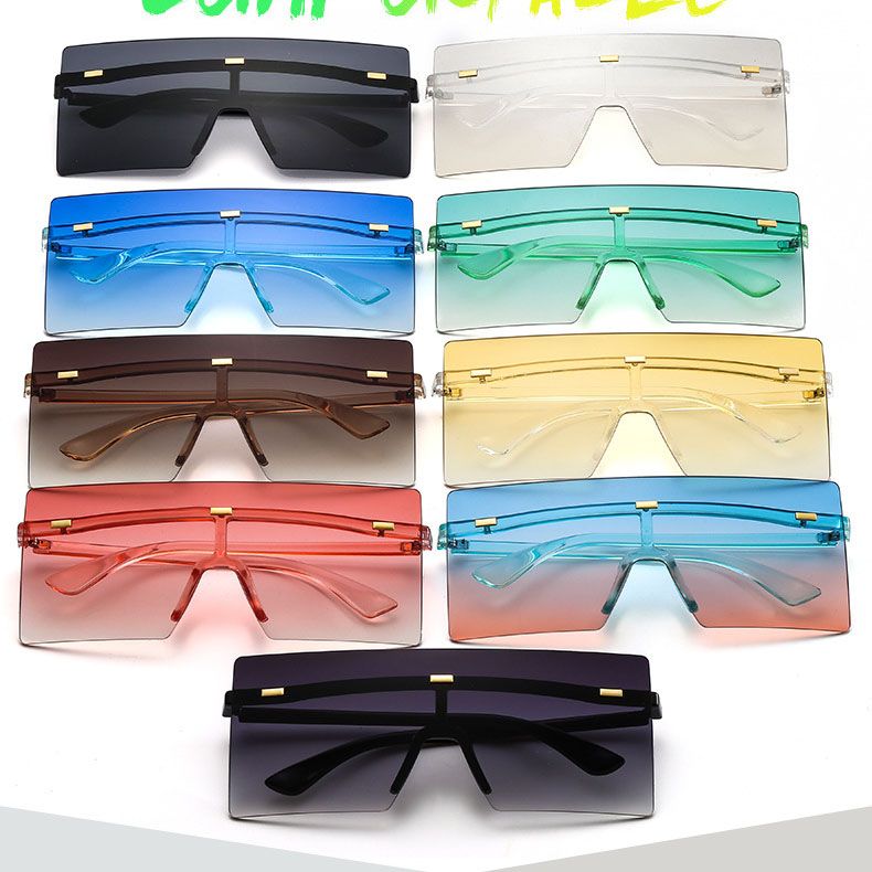 Shield Oversized Mono Lens Flat Top Modern Sunglasses