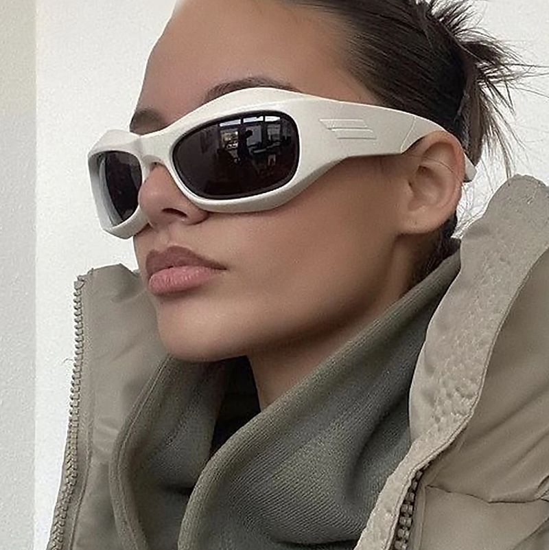 Cute Bold Frame Wrap Around Shades Sports Sunglasses