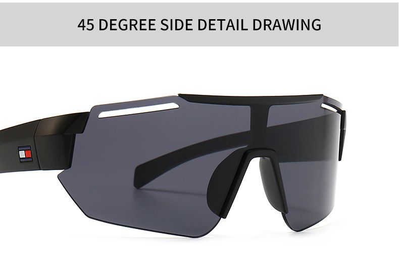 Mirrored Mono Lens Wrap Around Sport Sunglasses