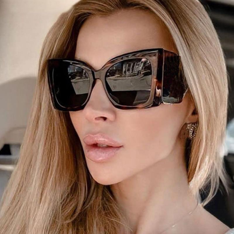 Fashion Women Large Frame Wide Legs Cat Eye Sunglasses