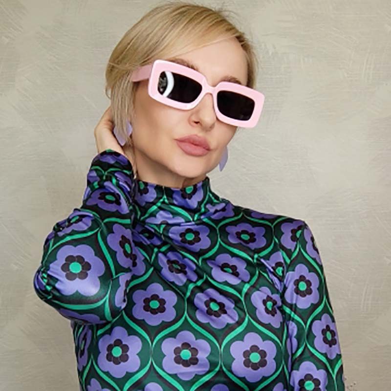 Vibrant Candy Color Frame Adorable Rectangle Sunglasses