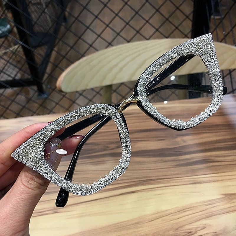 Vintage cat eye diamante glasses bling sexy eyewear