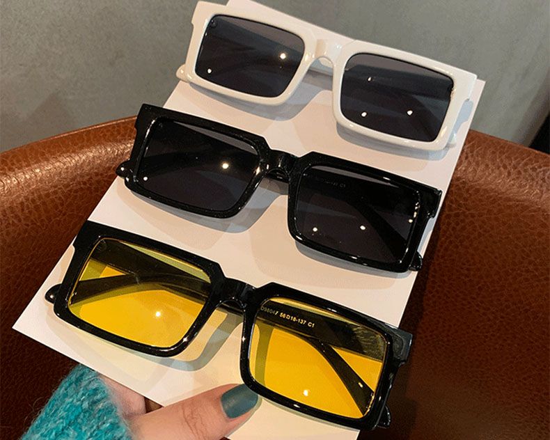  Jelly color retro rectangular teens cute sunglasses