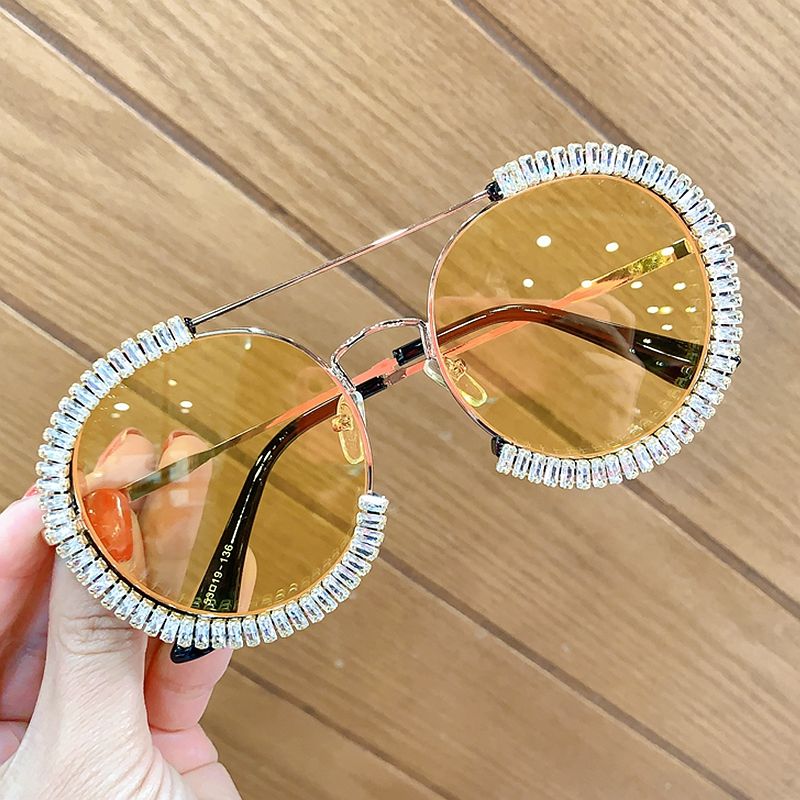 Oversized Sunglasses Luxury Round Women Diamante Shades