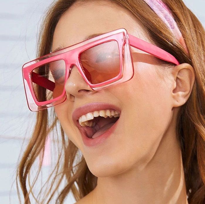 Flat Top Multicolored Frame Square Fun Sunglasses