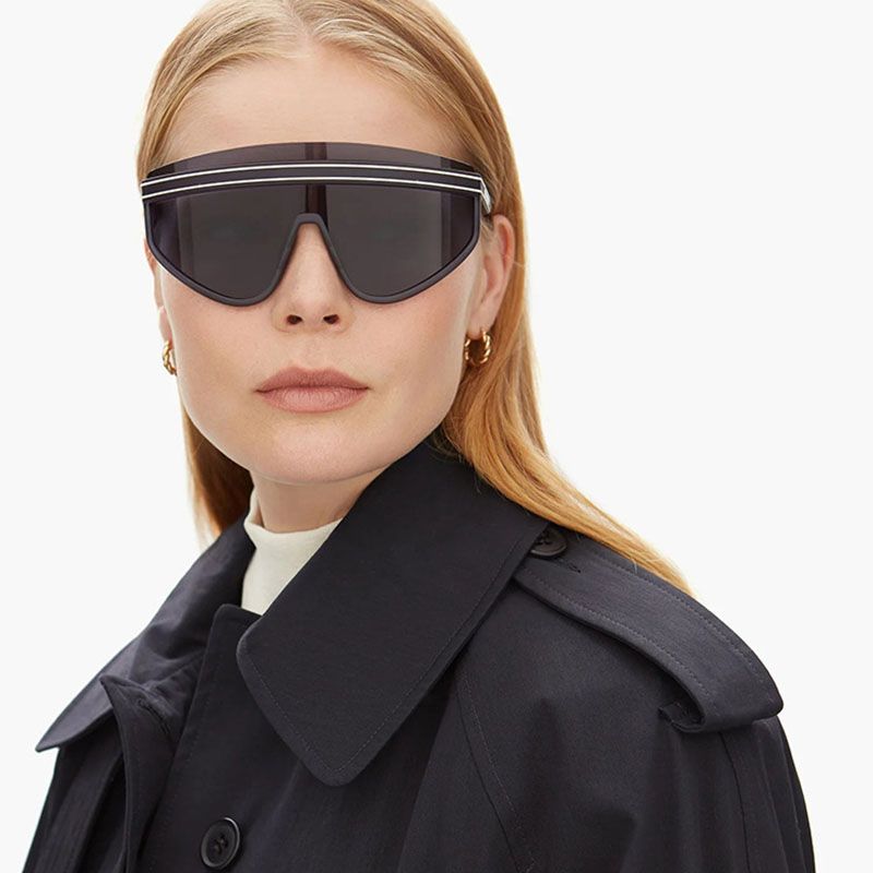 Bling Mono Lens Sunglasses Wrap Around Side Shades