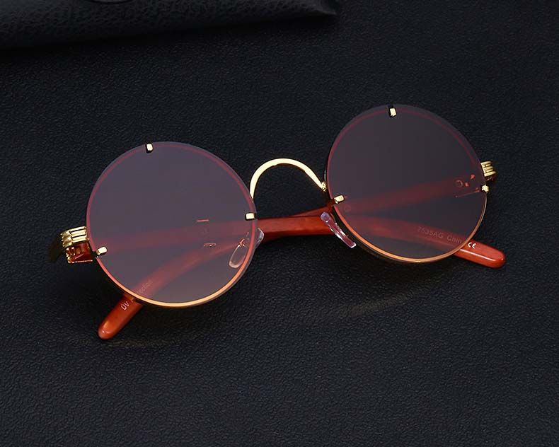 Retro Small Frame Flat Lens Cute Oval Sunglasses