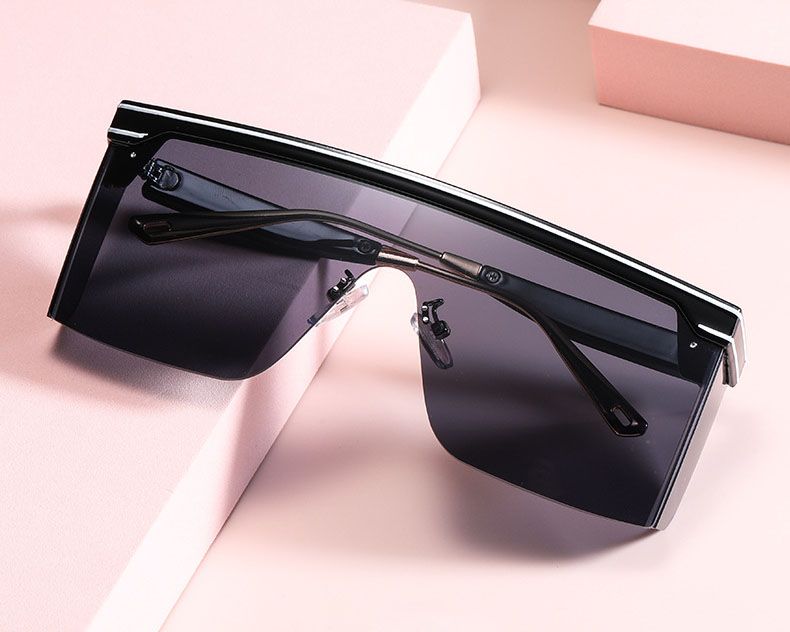 Oversize aviator shield sunglasses one piece goggles