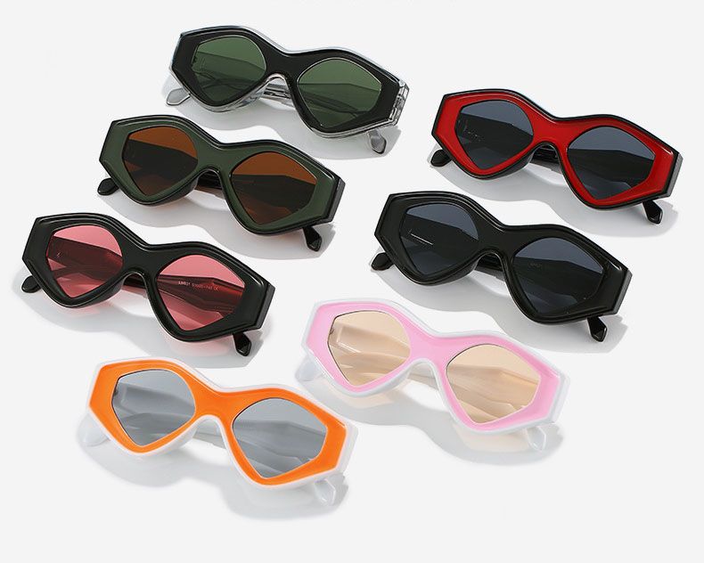 Thick Rhombus Sunglasses Irregular Bold Frame Sunnies