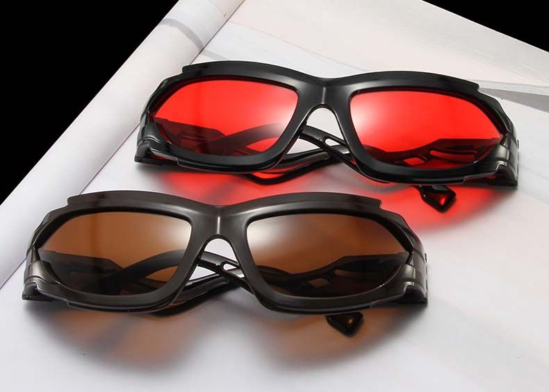 Sporty Wrap Around Geometric Frame Cyber Sunglasses