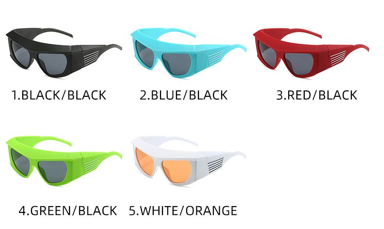 Wraparound Thick Frame Side Bars Sports Sunglasses